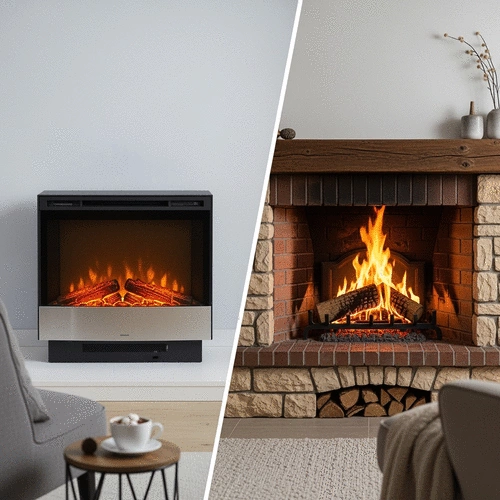 comparing energy costs of electric vs traditional fireplaces
